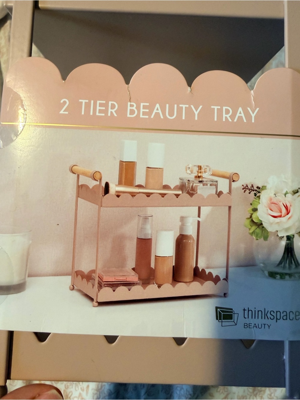 Source Unknown Pink 2-Tier Makeup Organizer Tray